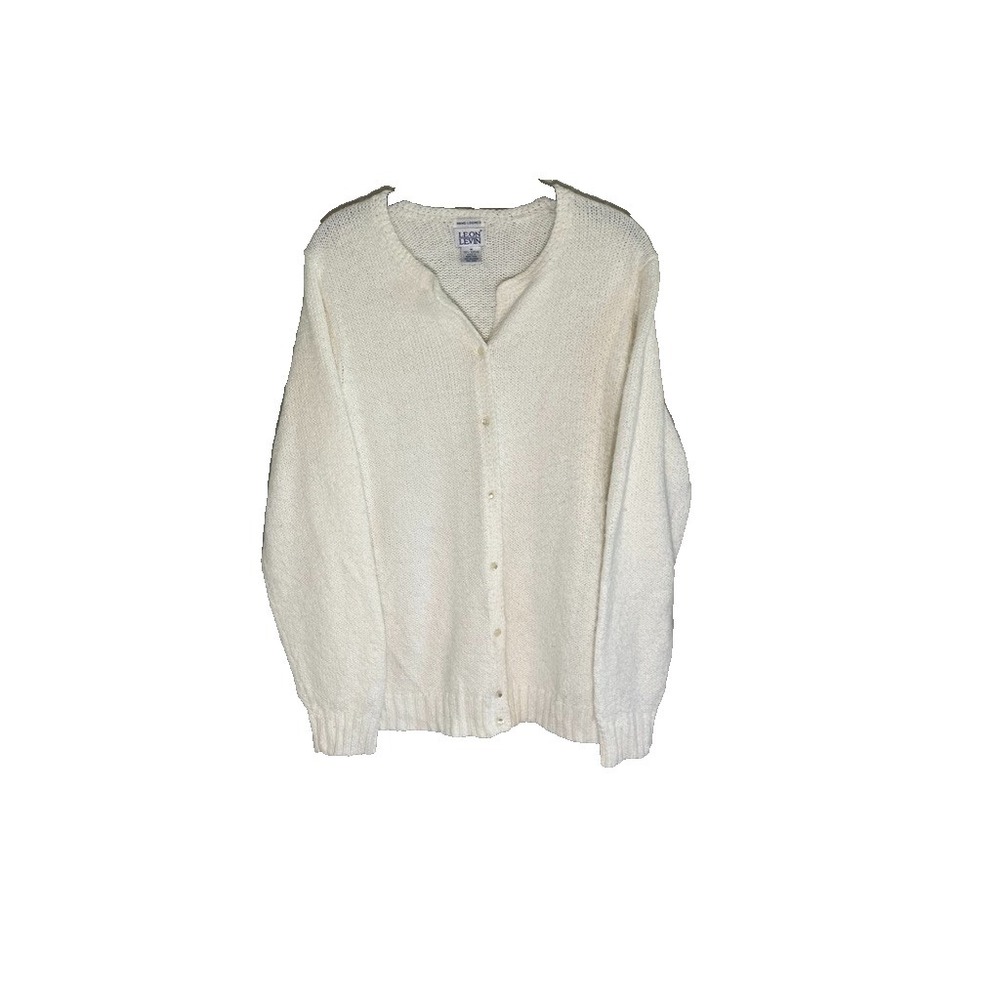 Vintage Hand Loom Knit Sweater M Neutral Classic Preppy Festive Holiday Fuzzy